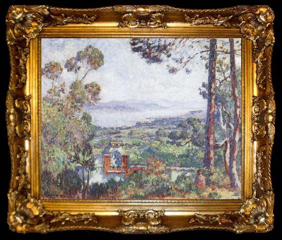 framed  Henry Lebasques View of Sanit-Tropez, ta009-2